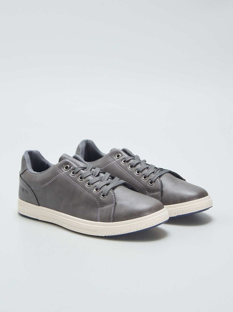 Zapatillas casual de material sintético GRIS - Kiabi