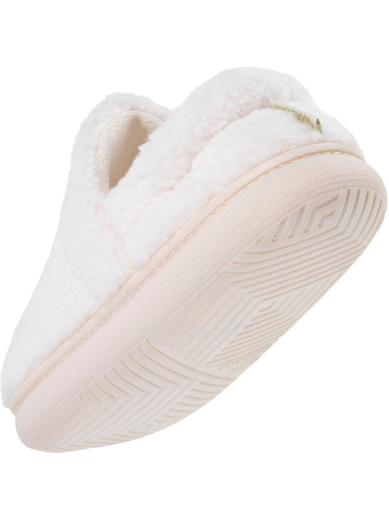 Zapatillas cerradas material de sherpa, suela bloup extra mujer Marfil - Kiabi