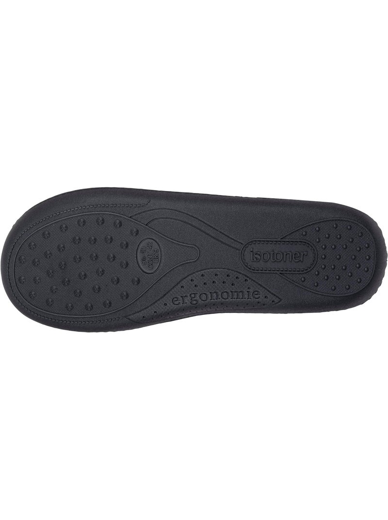 Zapatillas cerradas microvellón, suela ergonómica, espuma hombre isotoner Negro - Kiabi
