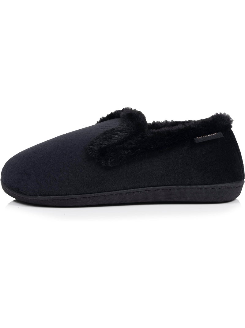 Zapatillas cerradas microvellón, suela ergonómica, espuma mujer isotoner Negro - Kiabi