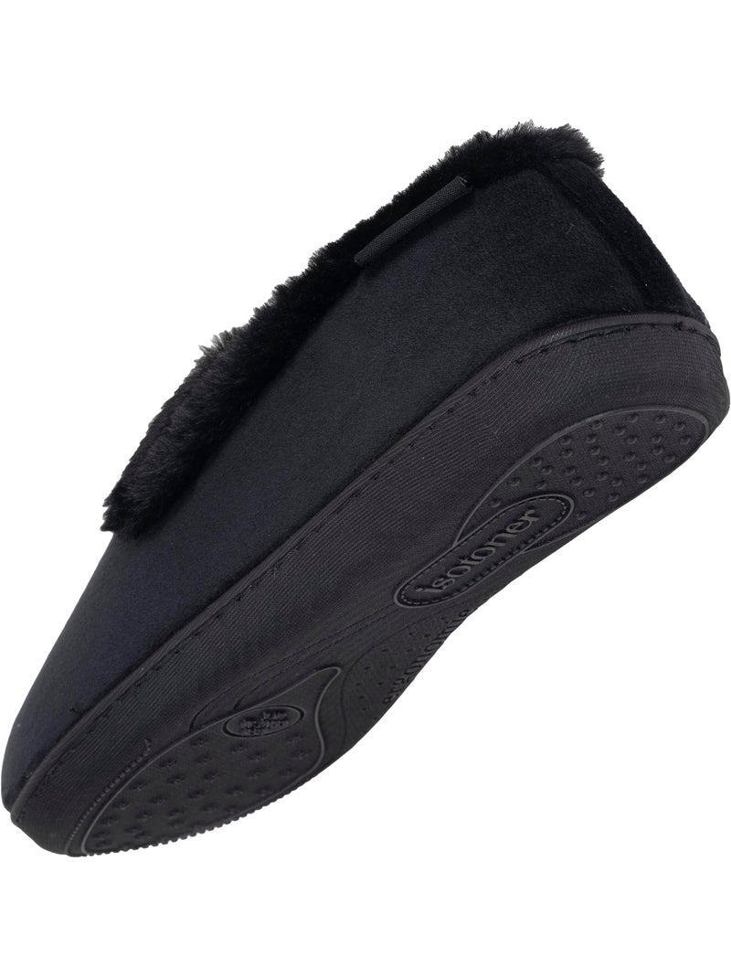 Zapatillas cerradas microvellón, suela ergonómica, espuma mujer isotoner Negro - Kiabi