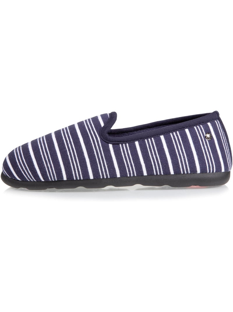 Zapatillas cerradas muy cómodo, en jersey orgánico mujer isotoner Blanco Azul - Kiabi