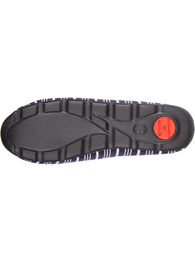Zapatillas cerradas muy cómodo, en jersey orgánico mujer isotoner Blanco Azul - Kiabi