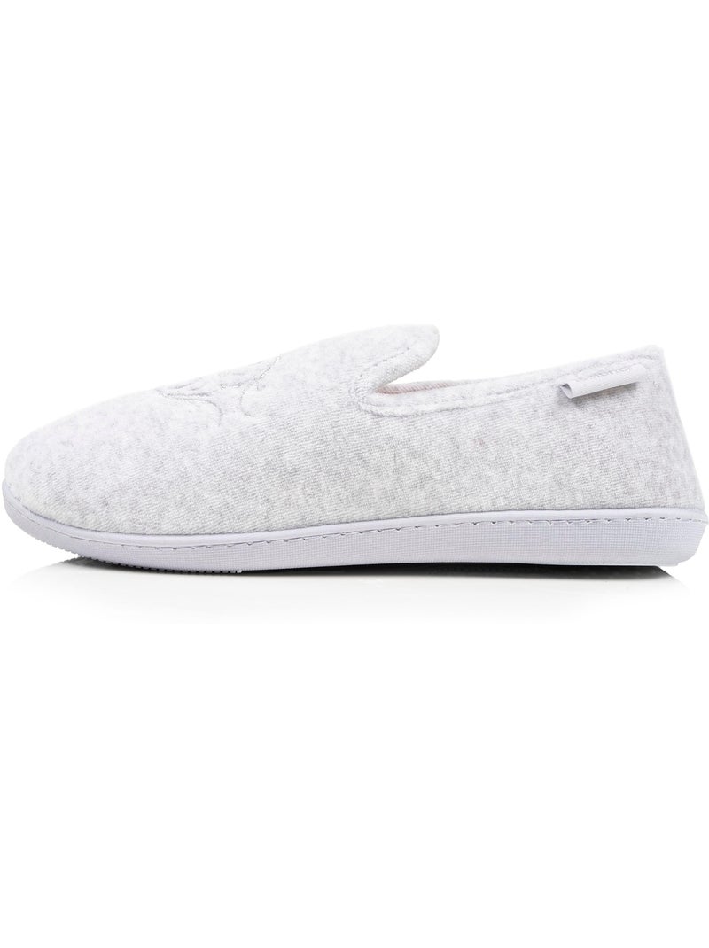 Zapatillas cerradas plantilla ergonómica de terciopelo con mujer Gris jaspeado - Kiabi