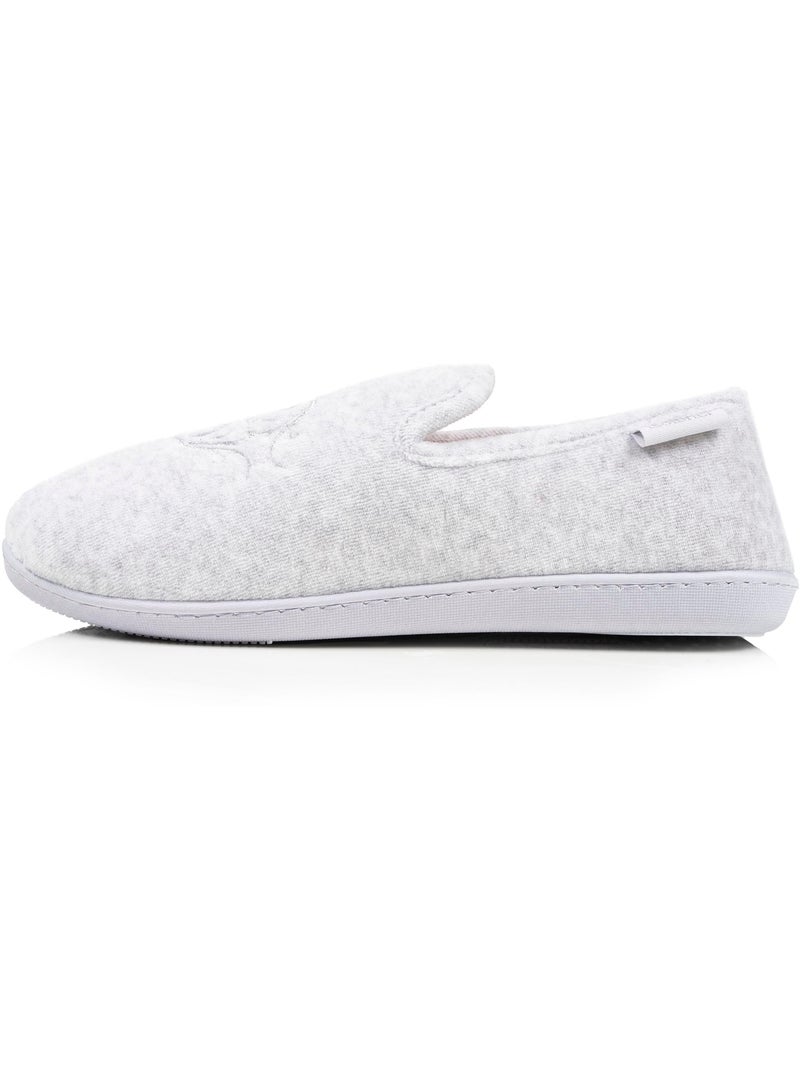 Zapatillas cerradas plantilla ergonómica de terciopelo con mujer Isotoner Gris jaspeado - Kiabi
