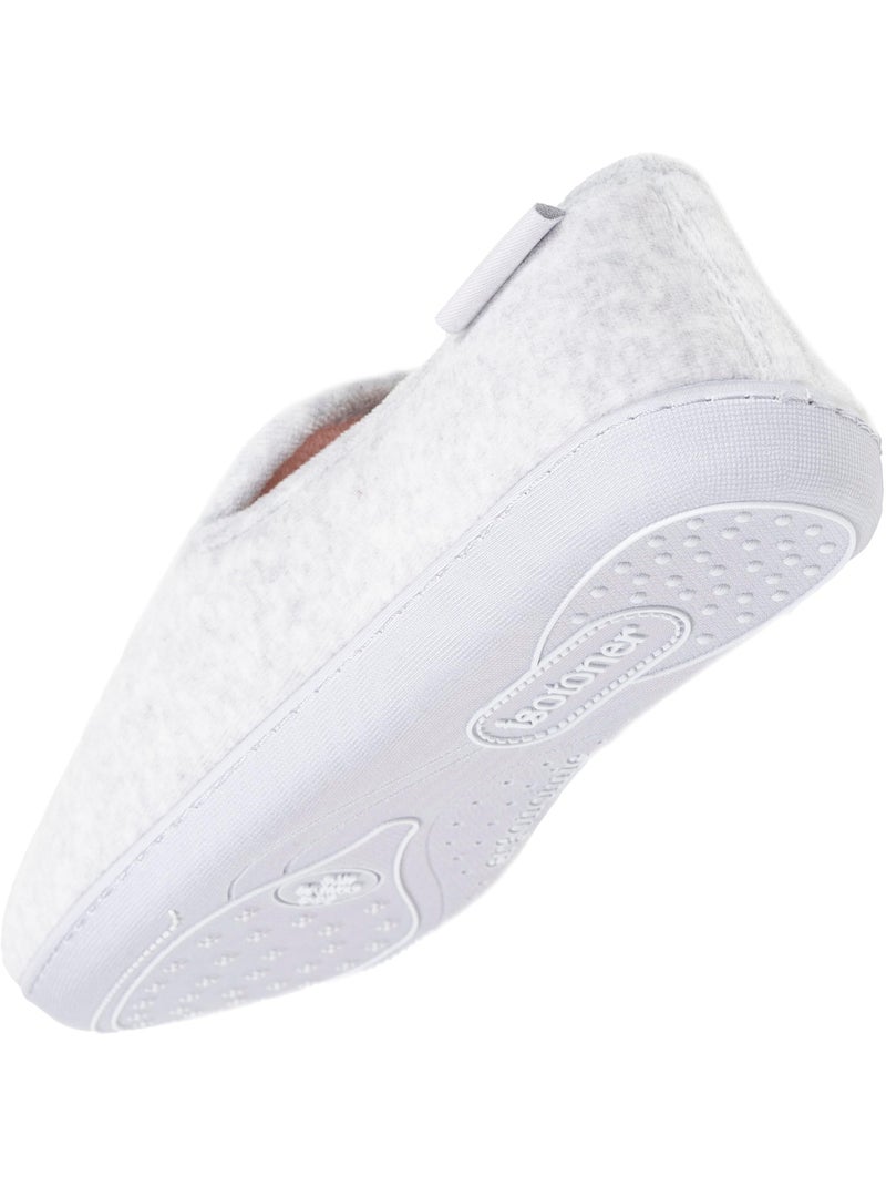 Zapatillas cerradas plantilla ergonómica de terciopelo con mujer Isotoner Gris jaspeado - Kiabi