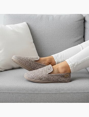 Zapatillas cerradas plantilla ergonómica de terciopelo con mujer Isotoner