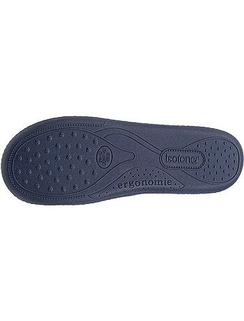 Zapatillas cerradas terciopelo, suela ergonómica, espuma hombre Isotoner