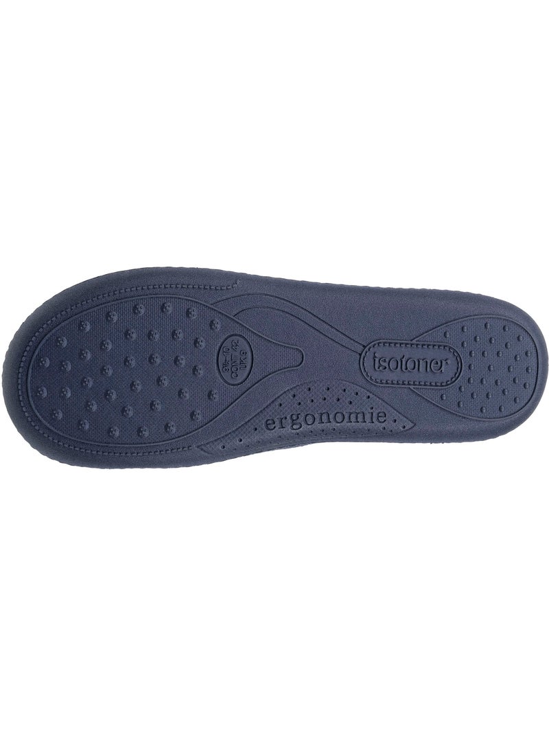 Zapatillas cerradas terciopelo, suela ergonómica, espuma hombre Isotoner Azul marino - Kiabi