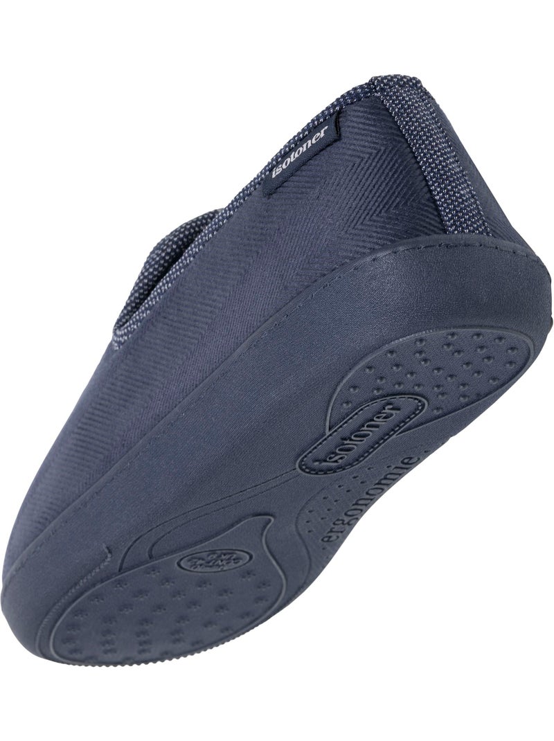 Zapatillas cerradas terciopelo, suela ergonómica, espuma hombre Isotoner Azul marino - Kiabi