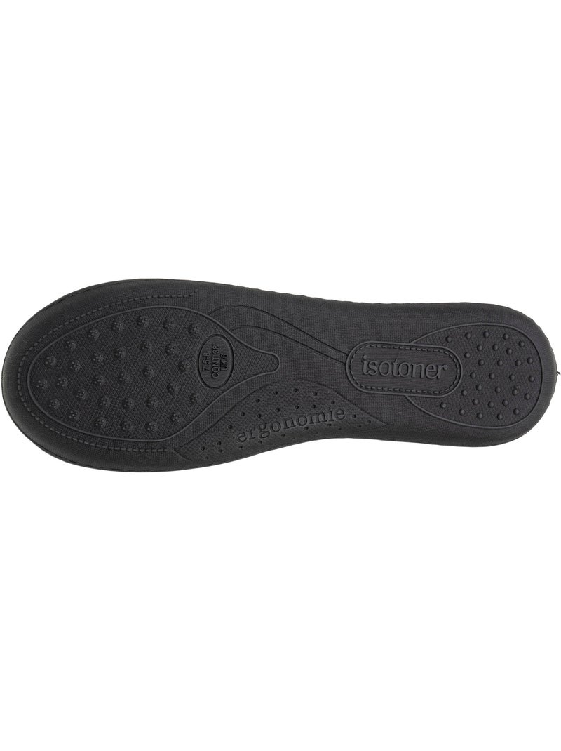 Zapatillas charentaises plantilla ergonómica confort, cálida mujer Negro - Kiabi