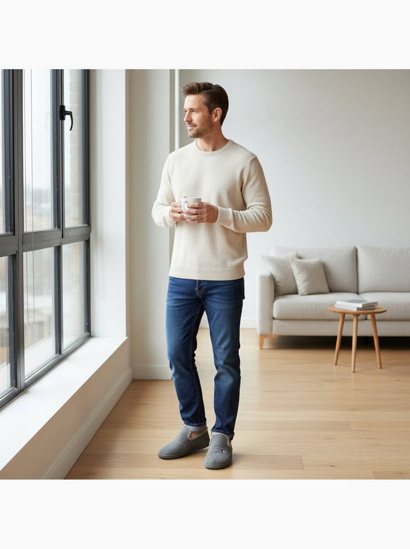 Zapatillas charentaisias hombre ozabi suela extraíble fabricadas españa Gris - Kiabi