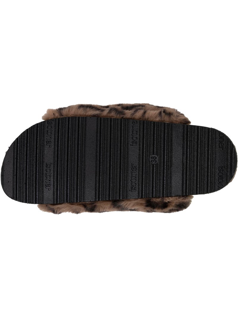Zapatillas chinelas abiertas amortiguación del talón, comodidad al mujer isotoner Negro Marrón - Kiabi