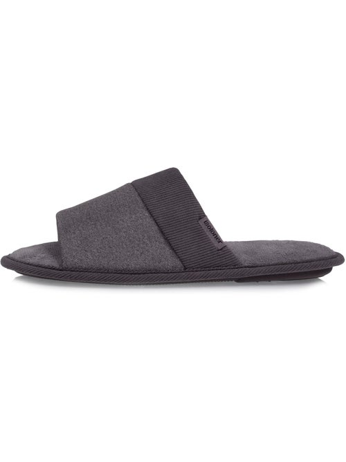 Zapatillas chinelas abiertas , pantuflas ligeras terciopelo hombre - Kiabi