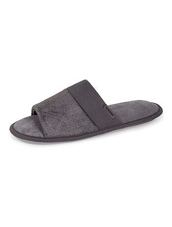 Zapatillas chinelas abiertas , pantuflas ligeras terciopelo hombre Isotoner