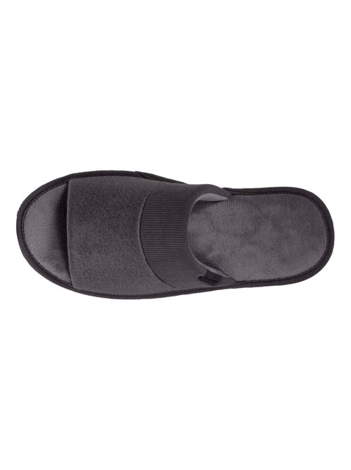 Zapatillas chinelas abiertas , pantuflas ligeras terciopelo hombre Isotoner - Kiabi