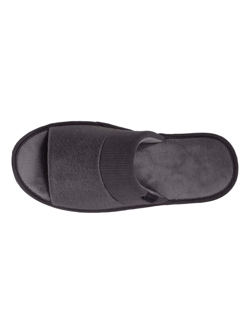 Zapatillas chinelas abiertas , pantuflas ligeras terciopelo hombre Isotoner Gris - Kiabi