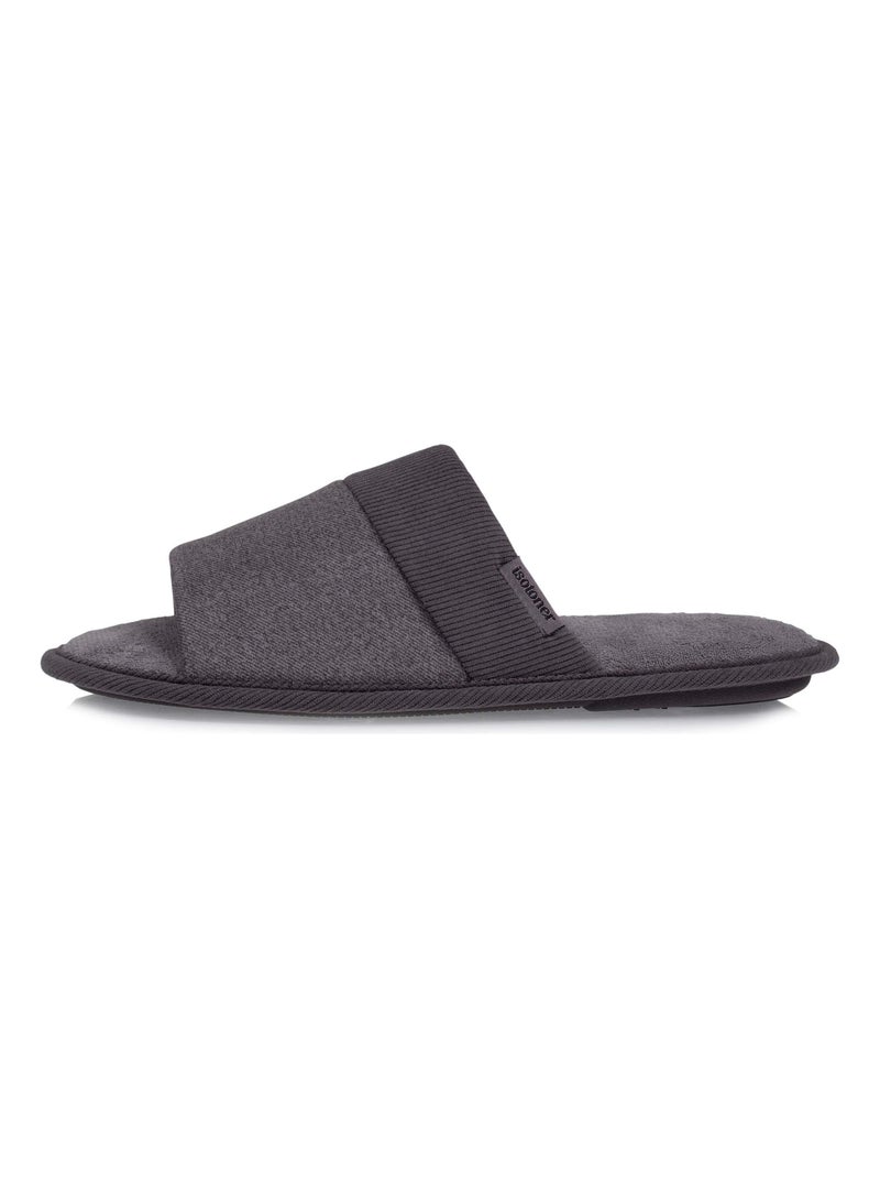 Zapatillas chinelas abiertas , pantuflas ligeras terciopelo hombre Isotoner Gris - Kiabi