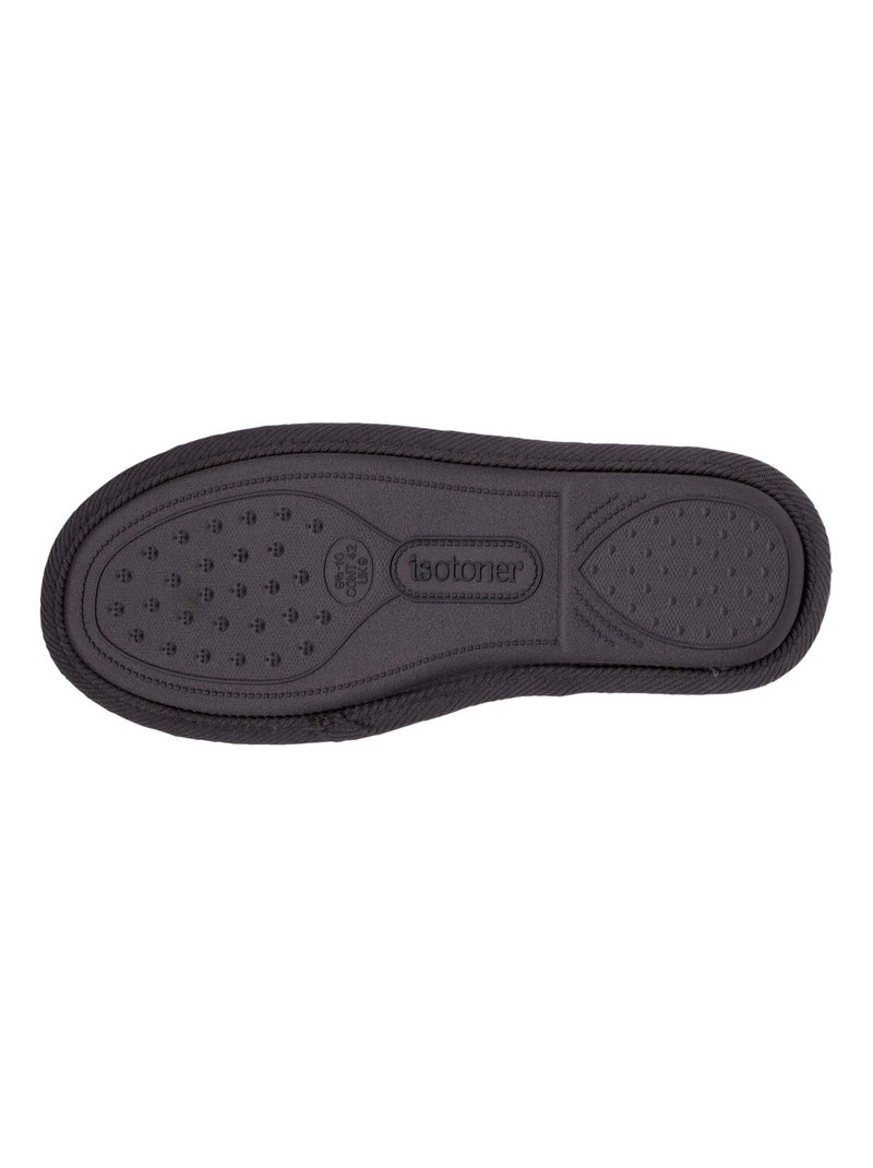 Zapatillas chinelas abiertas , pantuflas ligeras terciopelo hombre Isotoner Gris - Kiabi