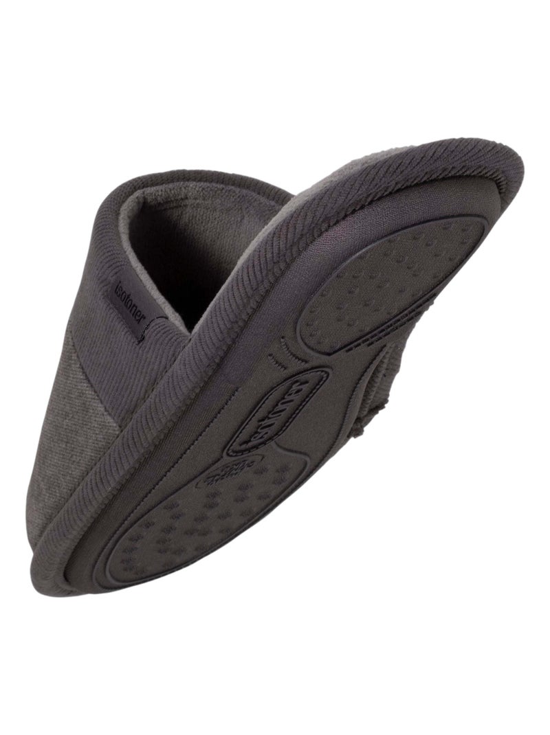 Zapatillas chinelas abiertas , pantuflas ligeras terciopelo hombre Isotoner Gris - Kiabi