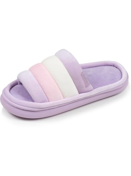 Zapatillas chinelas abiertas suela de terciopelo bloup XTRA Comfort mujer Isotoner - Kiabi