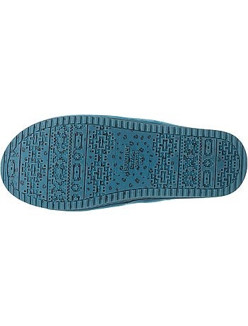 Zapatillas chinelas abiertas terciopelo, plataforma de 3,5 cm mujer