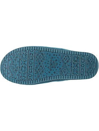 Zapatillas chinelas abiertas terciopelo, plataforma de 3,5 cm mujer Isotoner