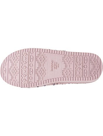 Zapatillas chinelas abiertas terciopelo, plataforma de 3,5 cm mujer Isotoner