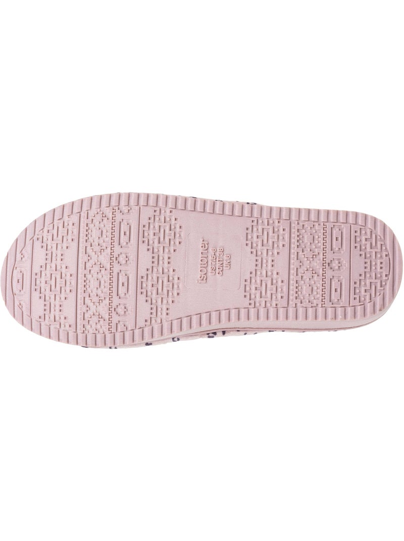 Zapatillas chinelas abiertas terciopelo, plataforma de 3,5 cm mujer Isotoner Rubor - Kiabi
