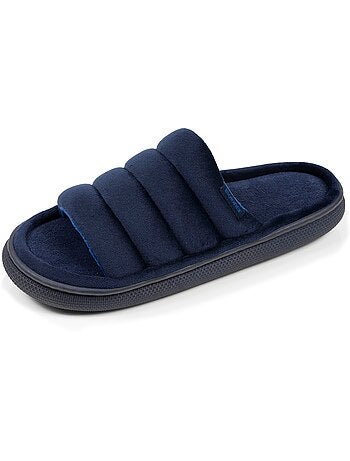 Zapatillas chinelas abiertas terciopelo ultra suave, suela bloup XTRA hombre Isotoner