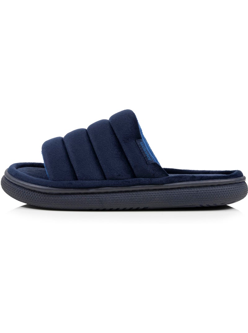 Zapatillas chinelas abiertas terciopelo ultra suave, suela bloup XTRA hombre Isotoner Azul marino - Kiabi