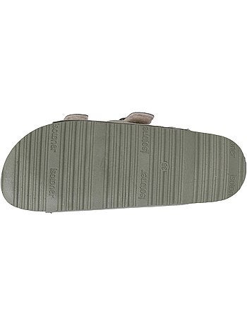 Zapatillas chinelas abiertas ultra-confortable, en cuero mujer isotoner