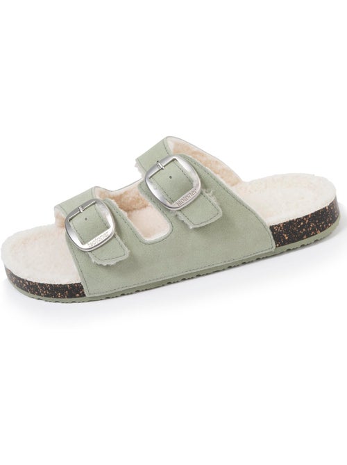 Zapatillas chinelas abiertas ultra-confortable, en cuero mujer isotoner - Kiabi Zapatillas chinelas abiertas ultra-confortable, en cuero mujer isotoner - Kiabi