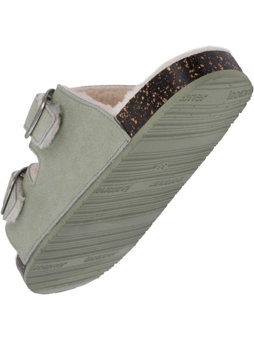 Zapatillas chinelas abiertas ultra-confortable, en cuero mujer isotoner - Kiabi Zapatillas chinelas abiertas ultra-confortable, en cuero mujer isotoner - Kiabi