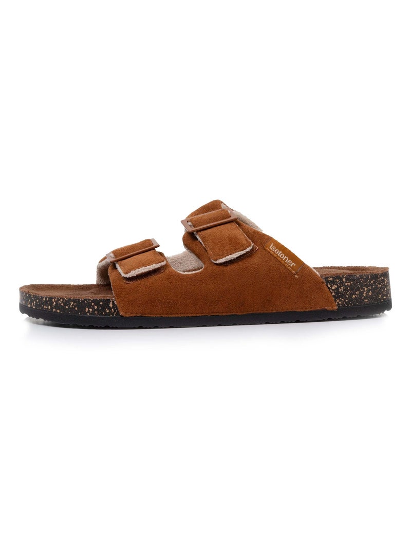 Zapatillas chinelas abiertas ultracómodo hombre Isotoner Camel - Kiabi
