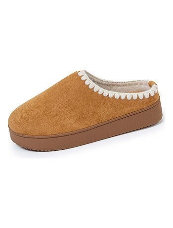 Zapatillas chinelas con tacón de cuña de 3,5 cm, muy cómodo mujer Isotoner