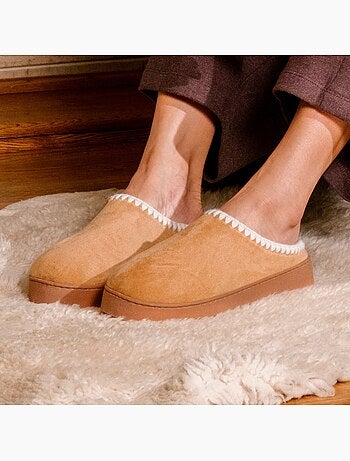 Zapatillas chinelas con tacón de cuña de 3,5 cm, muy cómodo mujer Isotoner