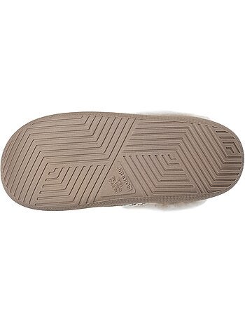 Zapatillas chinelas cuero, suela «bloup», extra cómodo mujer isotoner