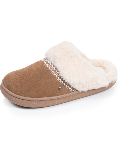 Zapatillas chinelas cuero, suela «bloup», extra cómodo mujer isotoner - Kiabi Zapatillas chinelas cuero, suela «bloup», extra cómodo mujer isotoner - Kiabi