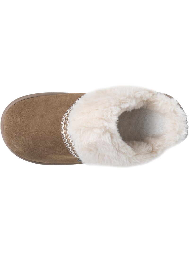 Zapatillas chinelas cuero, suela «bloup», extra cómodo mujer isotoner Camel - Kiabi