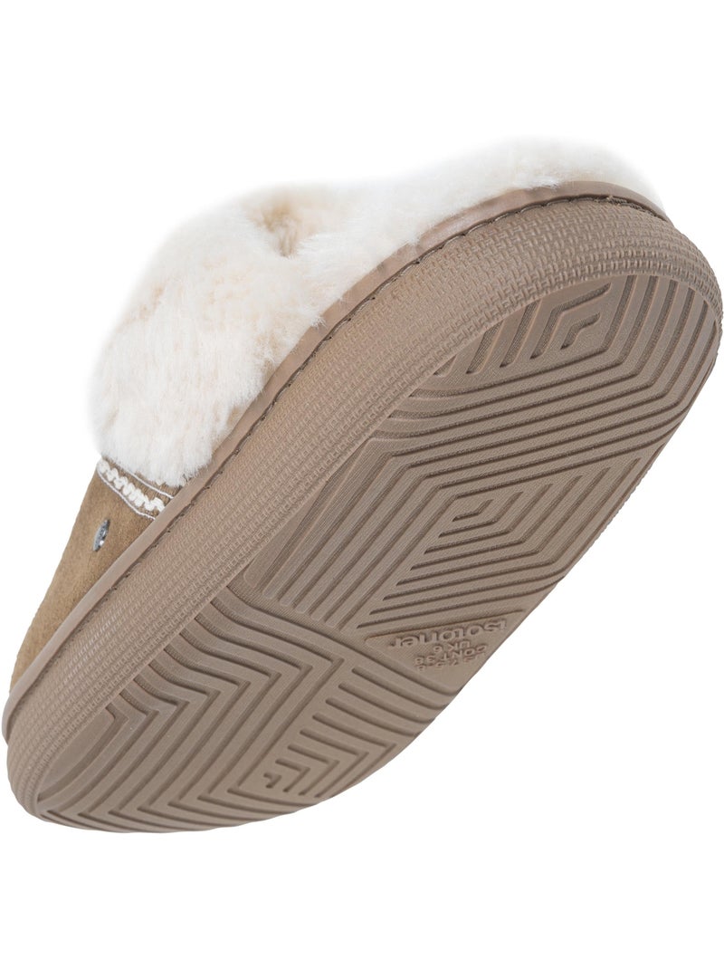 Zapatillas chinelas cuero, suela «bloup», extra cómodo mujer isotoner Camel - Kiabi