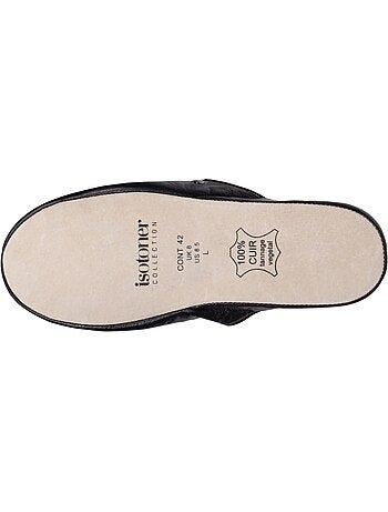 Zapatillas chinelas cuero ultracómodo y ligero hombre isotoner