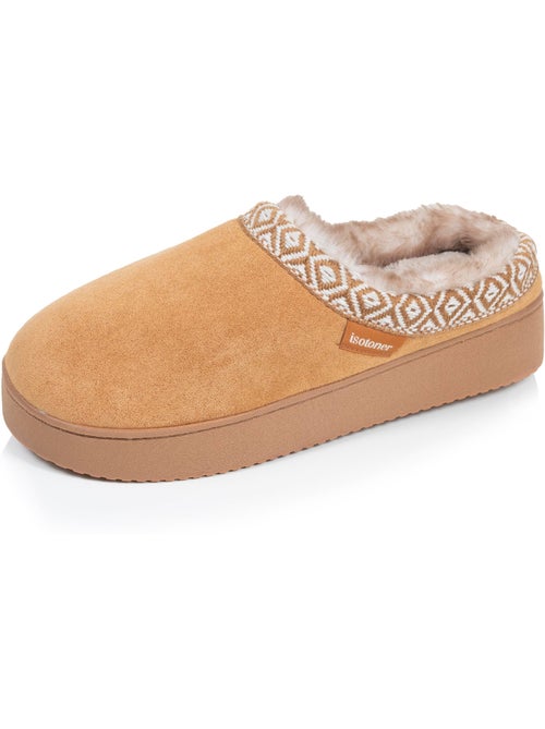 Zapatillas chinelas de imitación de ante con suela de cuña mujer isotoner - Kiabi
