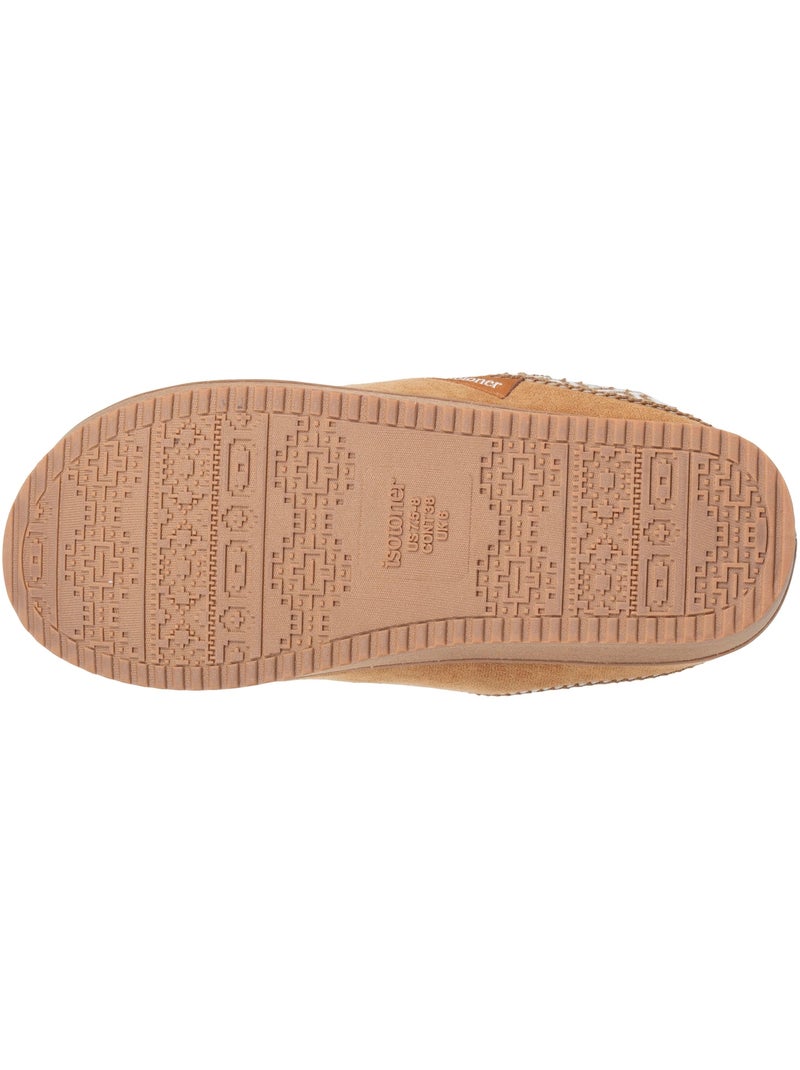 Zapatillas chinelas de imitación de ante con suela de cuña mujer isotoner Camel - Kiabi