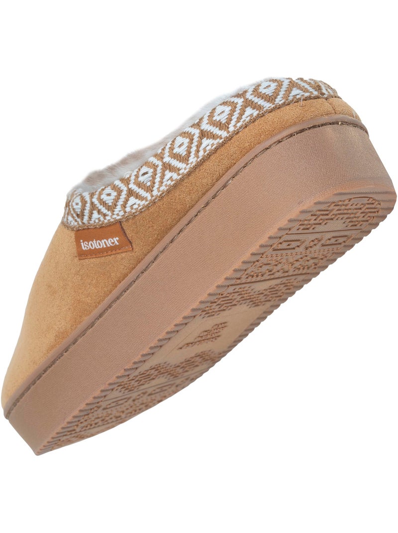 Zapatillas chinelas de imitación de ante con suela de cuña mujer isotoner Camel - Kiabi