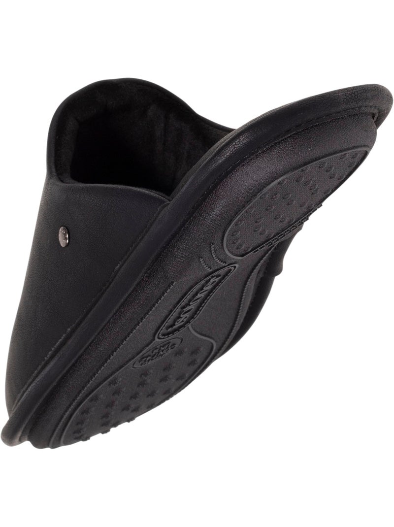Zapatillas chinelas efecto cuero de imitación ultracómodo y hombre isotoner Negro - Kiabi