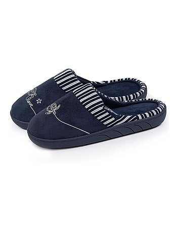 Zapatillas chinelas en ante, suela ergonómica de confort niña Isotoner