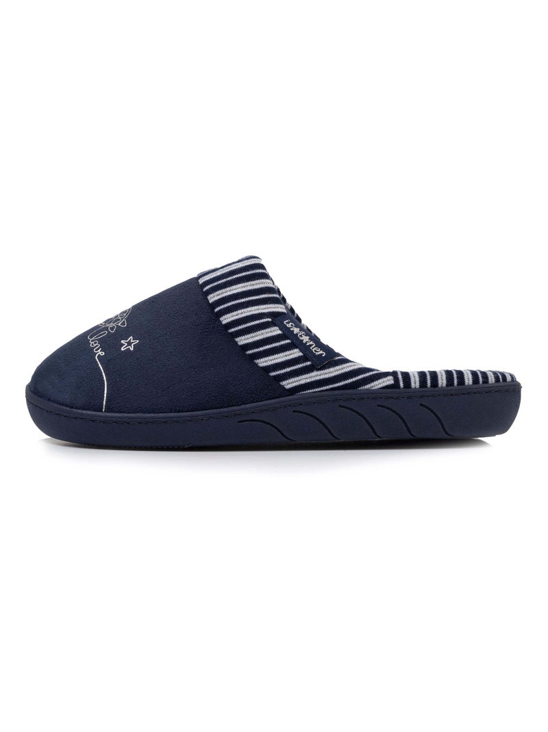Zapatillas chinelas en ante, suela ergonómica de confort niña Isotoner Azul marino - Kiabi
