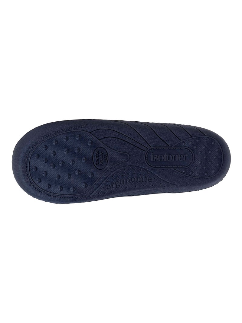 Zapatillas chinelas en ante, suela ergonómica de confort niña Isotoner Azul marino - Kiabi