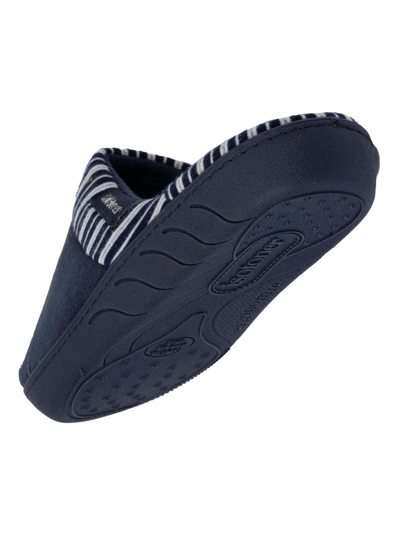 Zapatillas chinelas en ante, suela ergonómica de confort niña Isotoner Azul marino - Kiabi